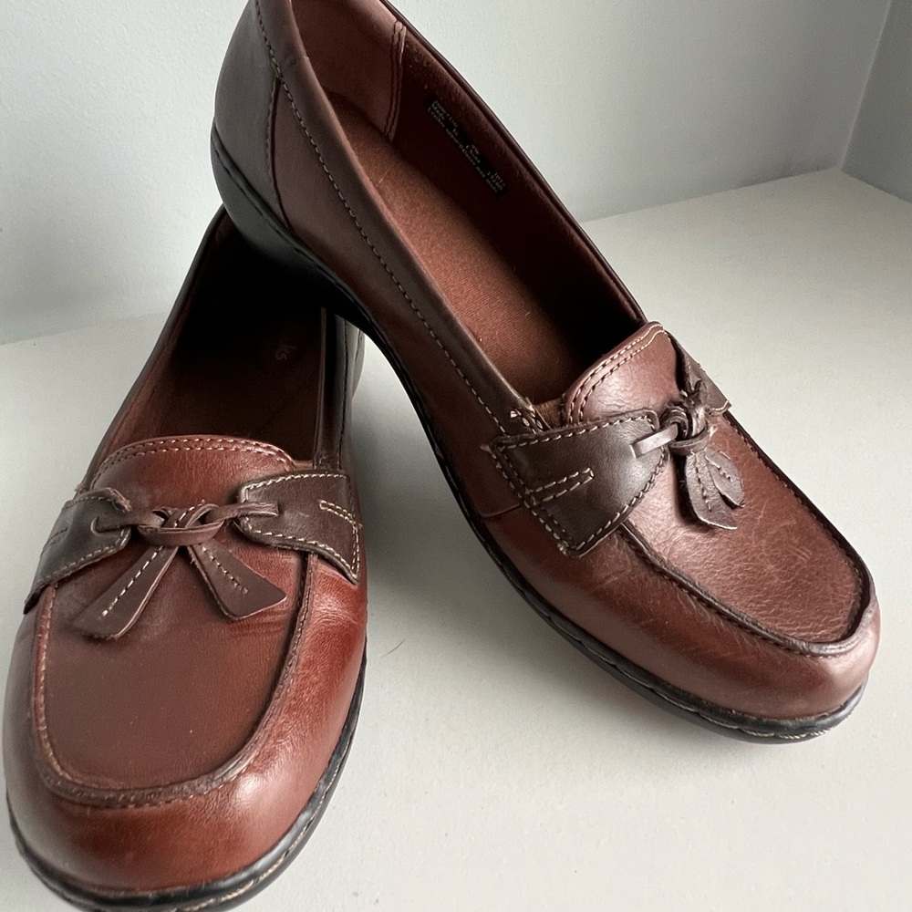 Clarks Chestnut Leather Loafers